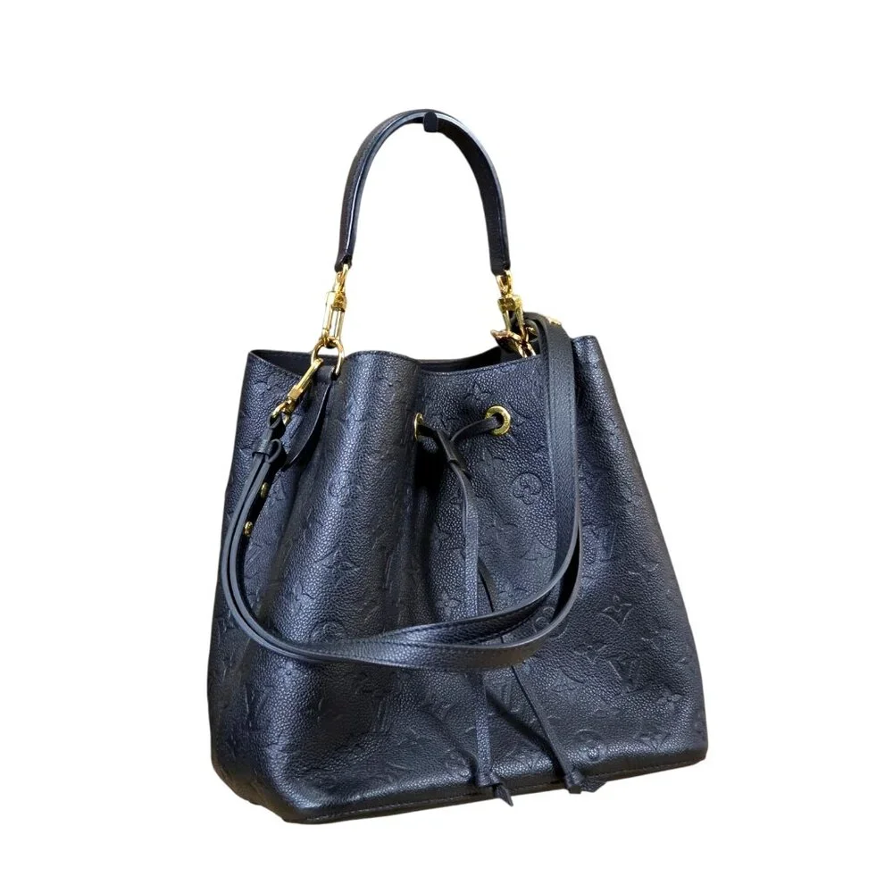 LOUIS VUITTON NeoNoe Empreinte Leather Tote Bucket Bag Noir Black EUC - Picture 8 of 10